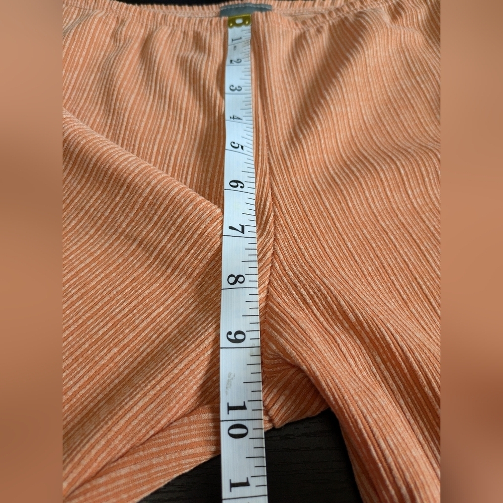 Olivia Rae Ribbed Orange Flare Two-Piece Set Small Tall - Picture 11 of 12
